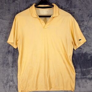 Nike Tiger Woods Polo Shirt Mens XL Yellow Golf Performance Short Sleeve